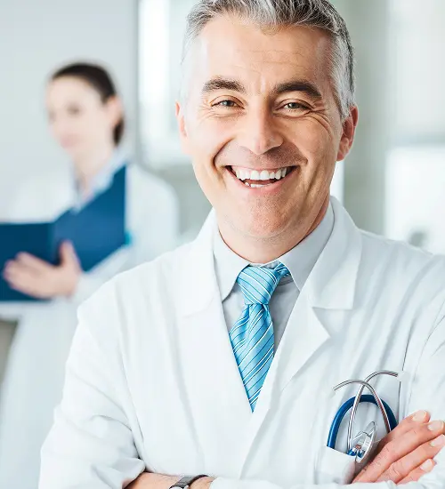 Doctor in white jacket