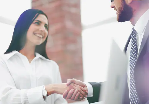 Two people shaking hands